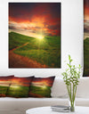 Majestic Sunset and Path in Meadow - Landscape Artwork Canvas