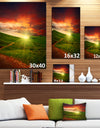 Majestic Sunset and Path in Meadow - Landscape Artwork Canvas