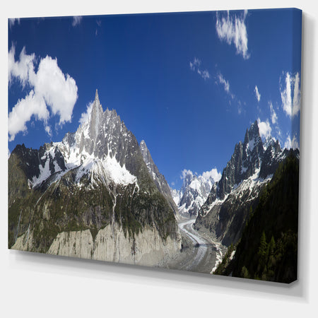 Glacier nearby Chamonix Panorama - Landscape Artwork Canvas