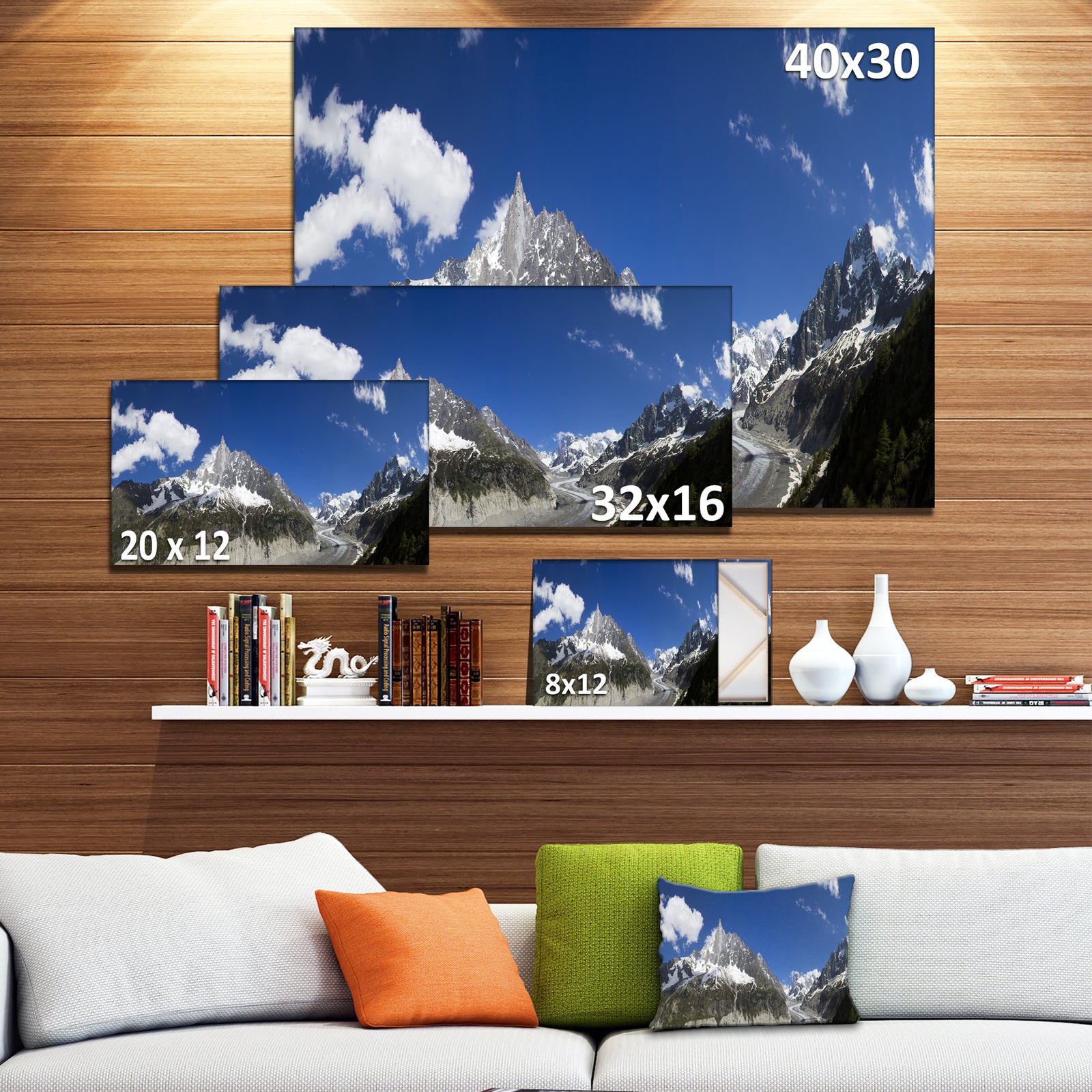 Glacier nearby Chamonix Panorama - Landscape Artwork Canvas