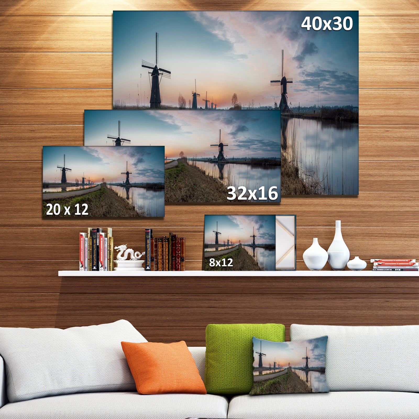 Kinderijk Holland Panorama - Landscape Artwork Canvas