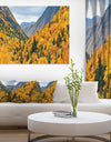 Yellow Autumn Foliage Over Hills - Landscape Artwork Canvas