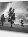 Three Trees in Front of Mountains - Landscape Artwork Canvas