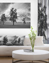 Three Trees in Front of Mountains - Landscape Artwork Canvas