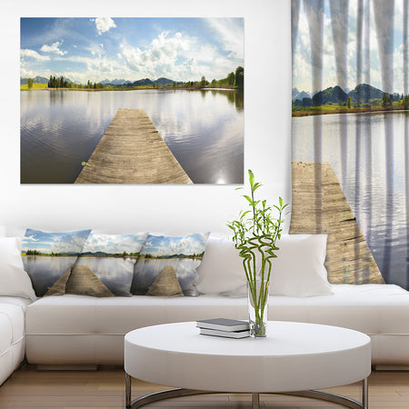Pier into Sea Bavaria Panorama - Large Seascape Art Canvas Print