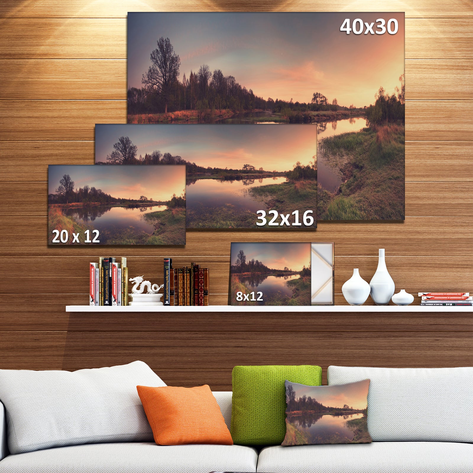 Yellow Tinged Spring Mountains - Landscape Artwork Canvas