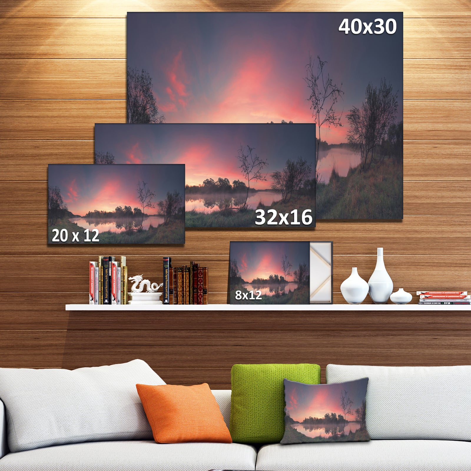 Purple Tinged Spring Mountains - Landscape Artwork Canvas