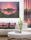 Purple Tinged Lake Sunrise View - Landscape Artwork Canvas