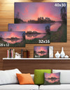 Purple Tinged Lake Sunrise View - Landscape Artwork Canvas