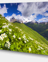 Blossom Flowers in Mountains - Landscape Artwork Canvas