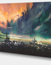 Abstract Sci-fi City Watercolor - Large Photography Canvas Art