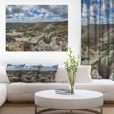 Clouds and Stones under Wild Clouds - Landscape Artwork Canvas