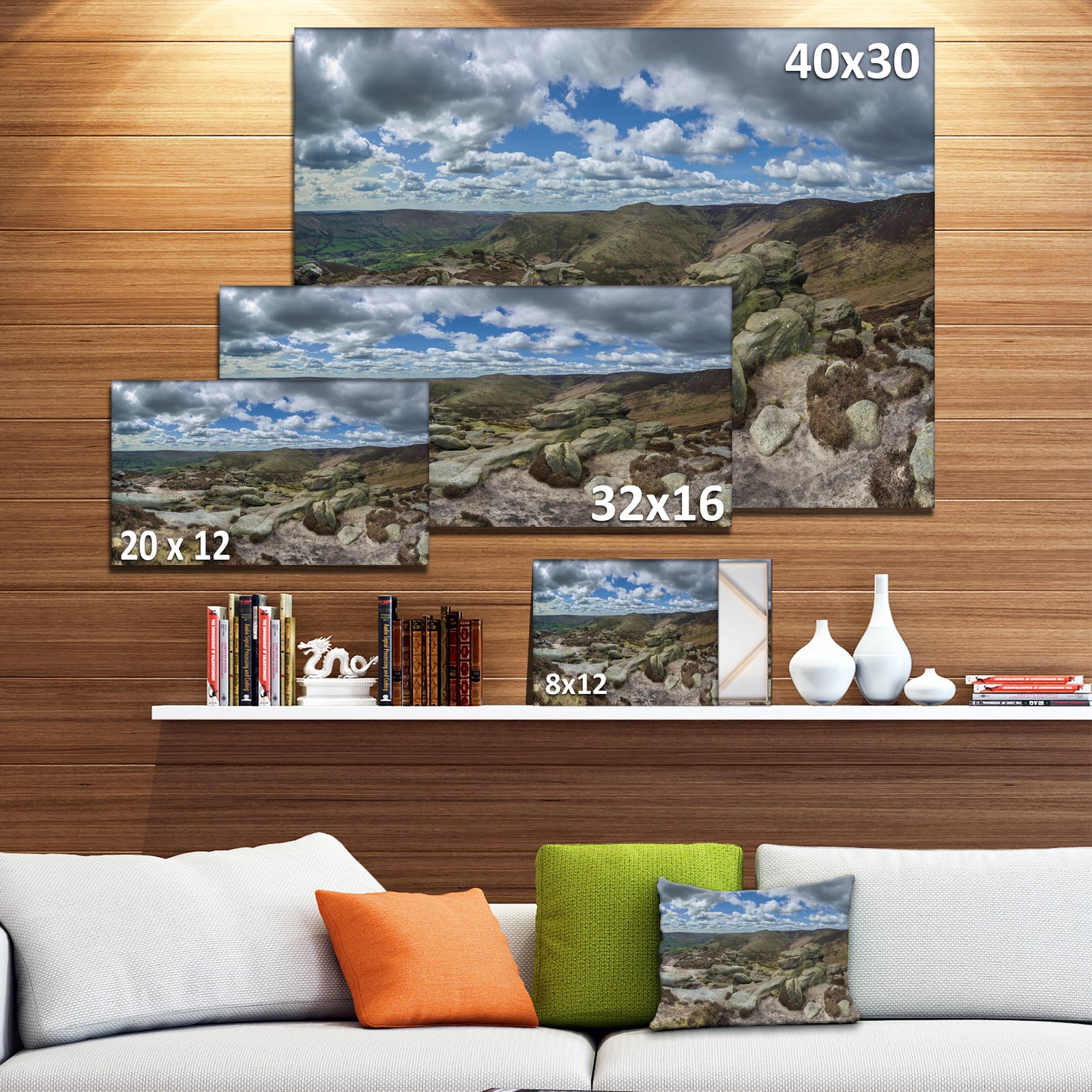 Clouds and Stones under Wild Clouds - Landscape Artwork Canvas