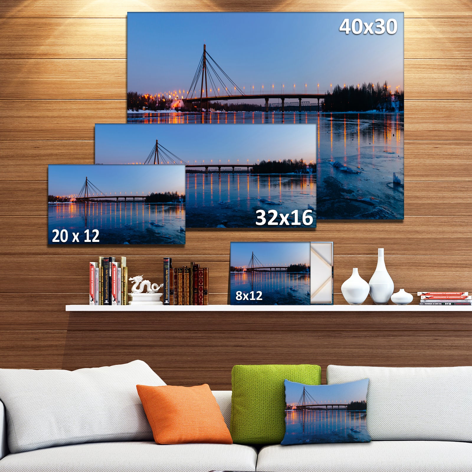 Moscow Bridge in Kiev Panorama - Cityscape Artwork Canvas