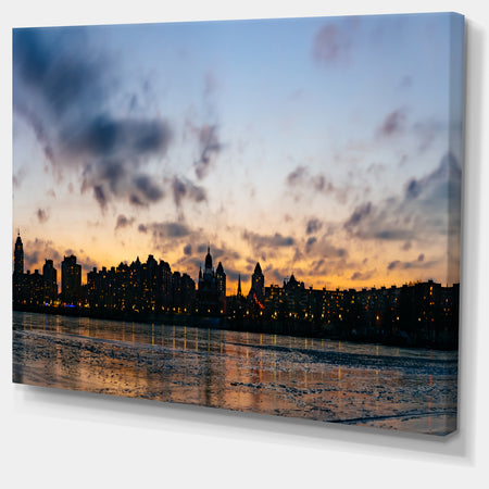 Sunset with Clouds in Kiev Panorama - Cityscape Artwork Canvas