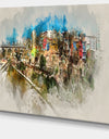 Villajoyosa Town Watercolor - Cityscape Artwork Canvas