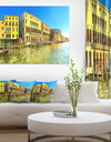 Yellow Tinged Grand Canal Venice - Cityscape Artwork Canvas