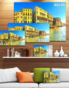 Yellow Tinged Grand Canal Venice - Cityscape Artwork Canvas