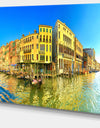 Yellow Tinged Grand Canal Panorama - Cityscape Artwork Canvas