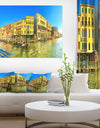 Yellow Tinged Grand Canal Panorama - Cityscape Artwork Canvas