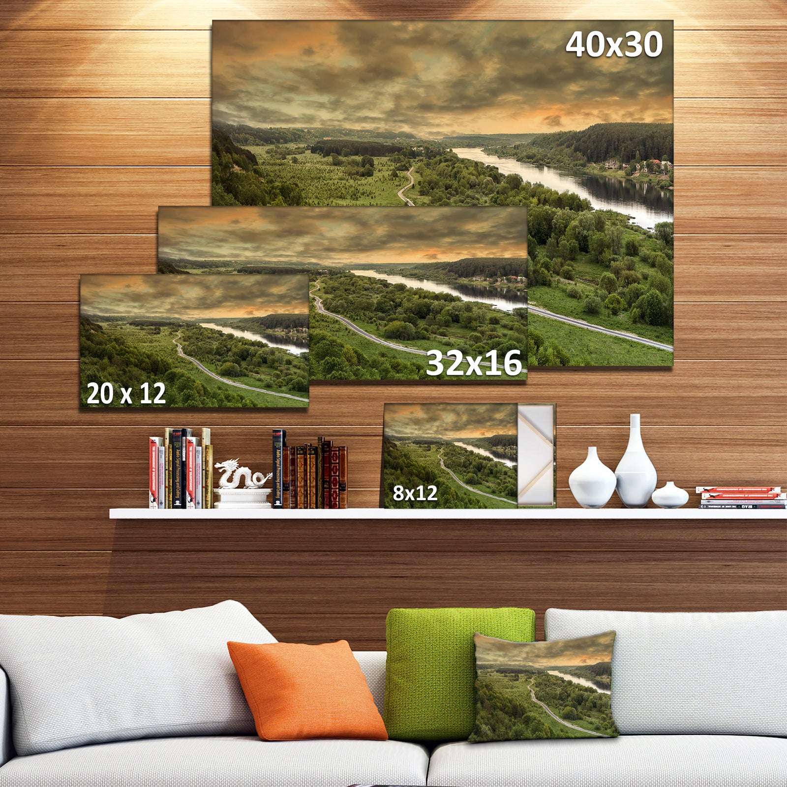 Road along the Nemunas in Green - Landscape Artwork Canvas