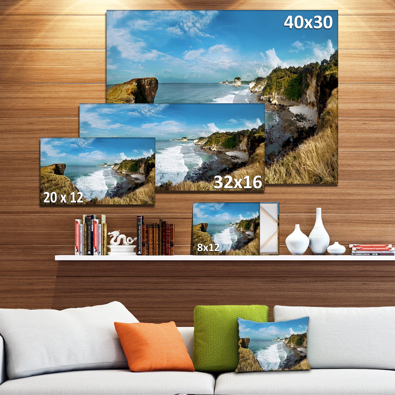 Rocky Beach on the Sumba Island - Large Seascape Art Canvas Print