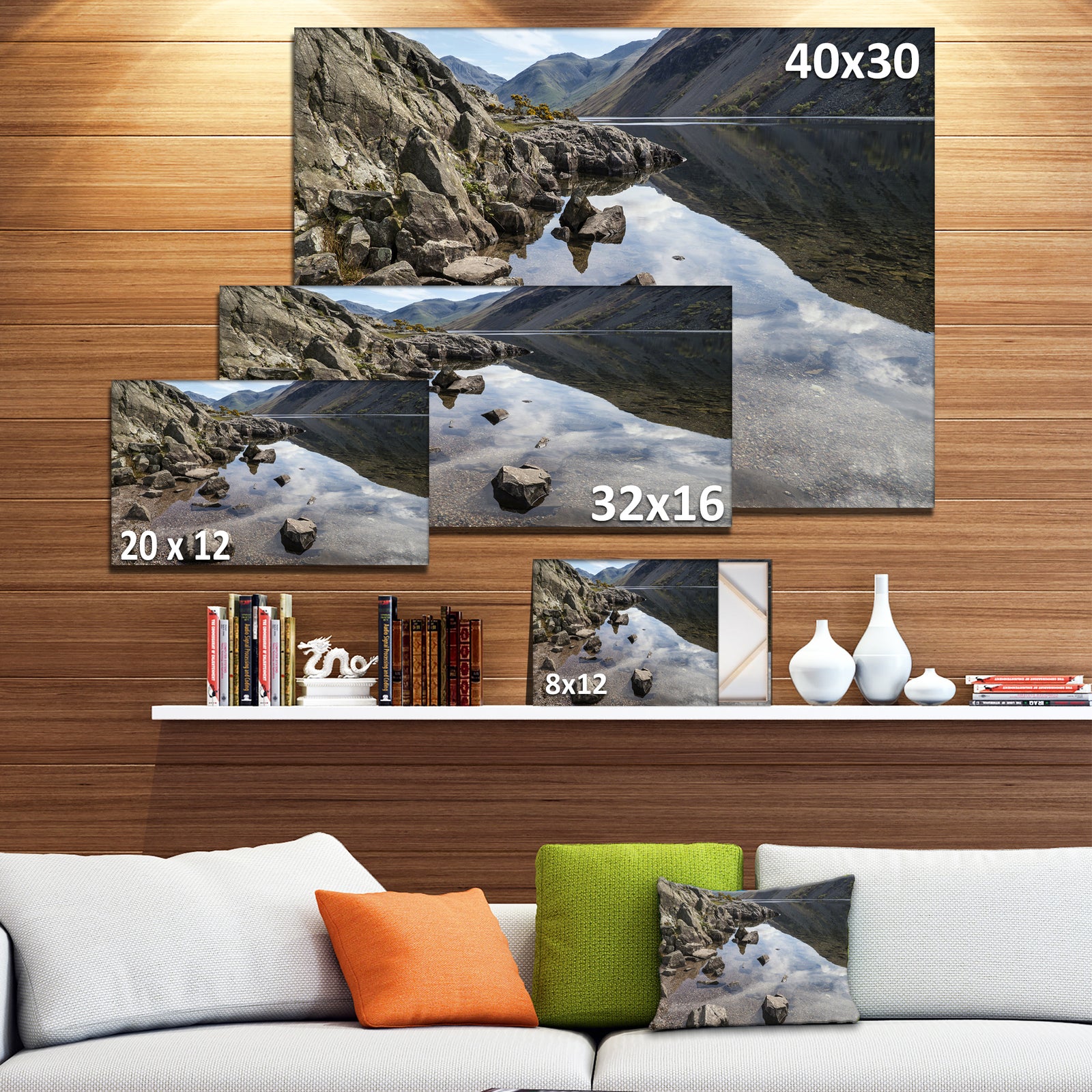 Stunning Wast Water Reflection - Landscape Artwork Canvas