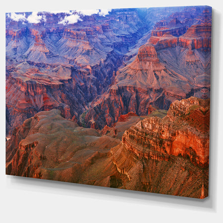 Blue and Red Grand Canyon View - Landscape Artwork Canvas