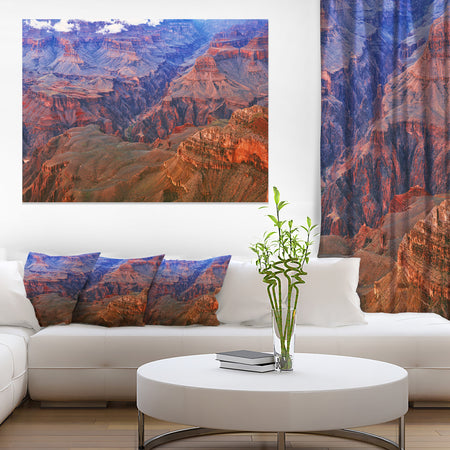 Blue and Red Grand Canyon View - Landscape Artwork Canvas