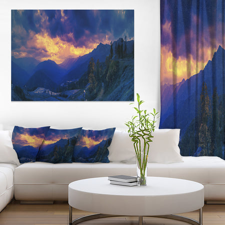 Mountains Peaks of Caucasus Hills - Landscape Artwork Canvas