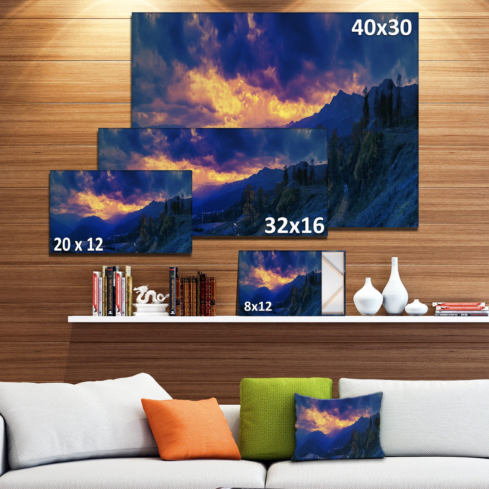 Mountains Peaks of Caucasus Hills - Landscape Artwork Canvas