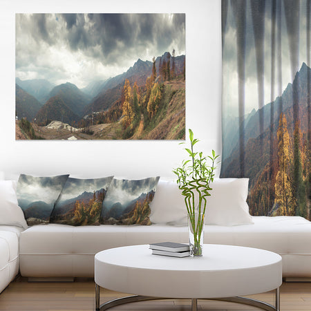 Caucasus Mountains White Panorama - Landscape Artwork Canvas