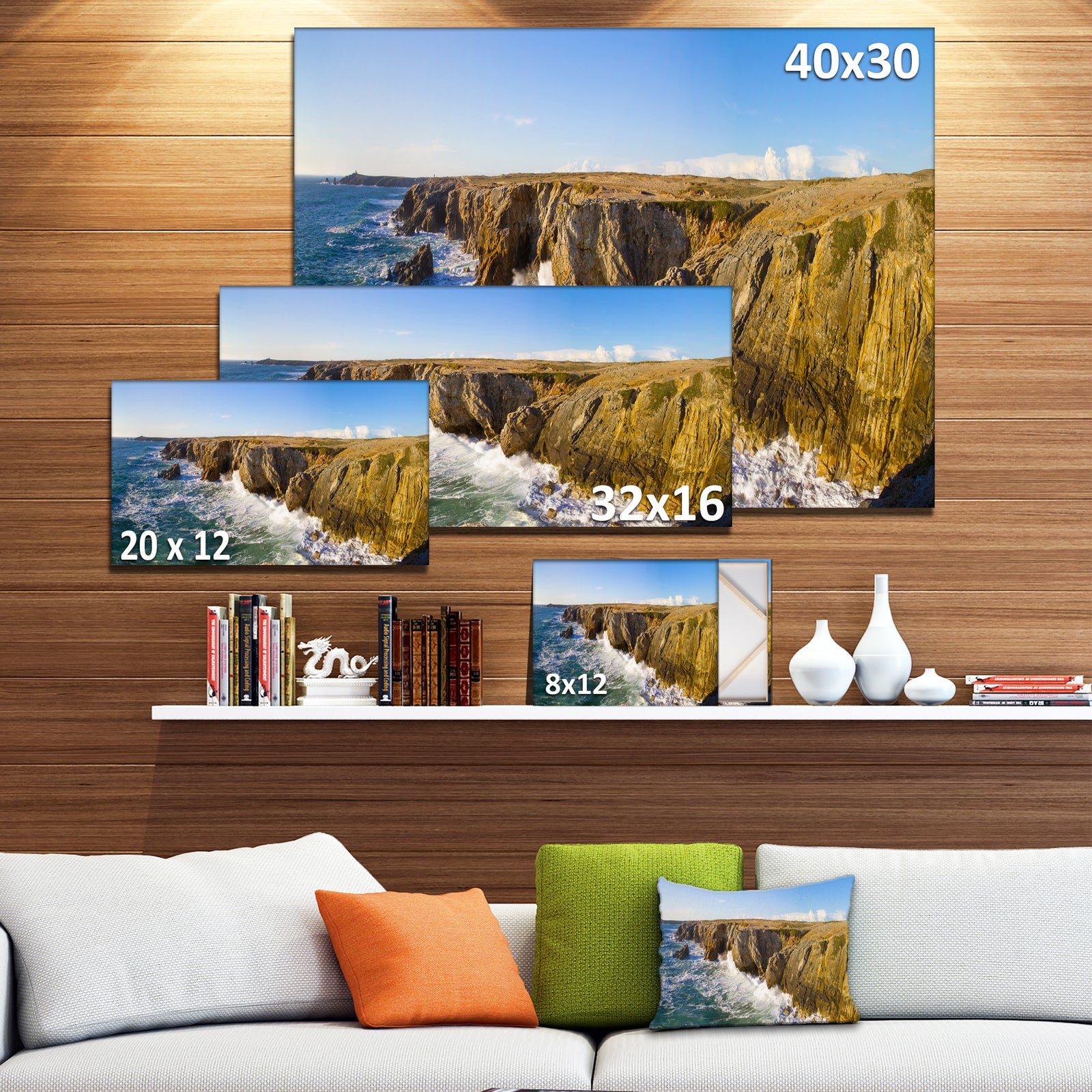 Cote Sauvage Bretagne France - Large Seascape Art Canvas Print