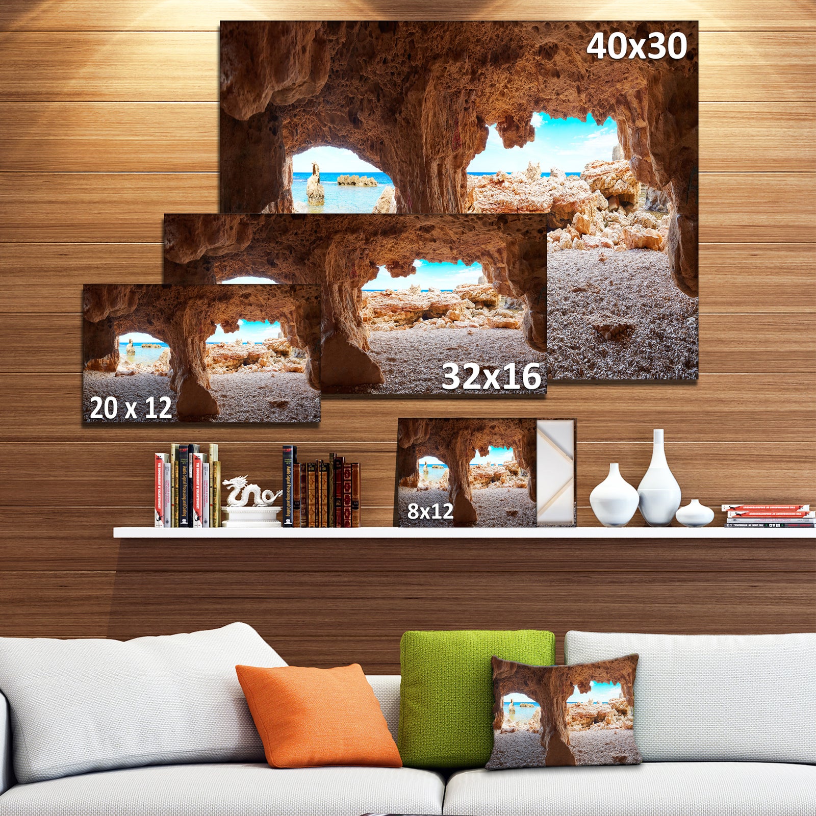 Denia Las rotas Beach Caves - Landscape Artwork Canvas