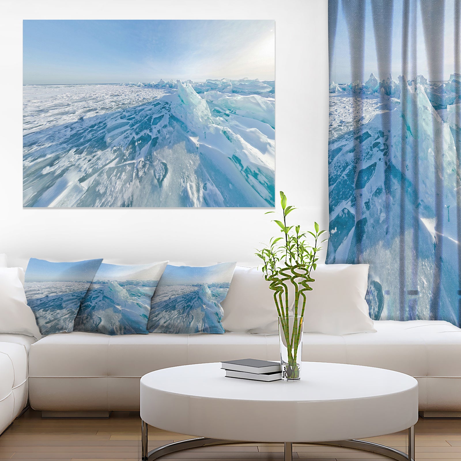 Ice Hummocks in Lake Baikal Siberia - Landscape Artwork Canvas