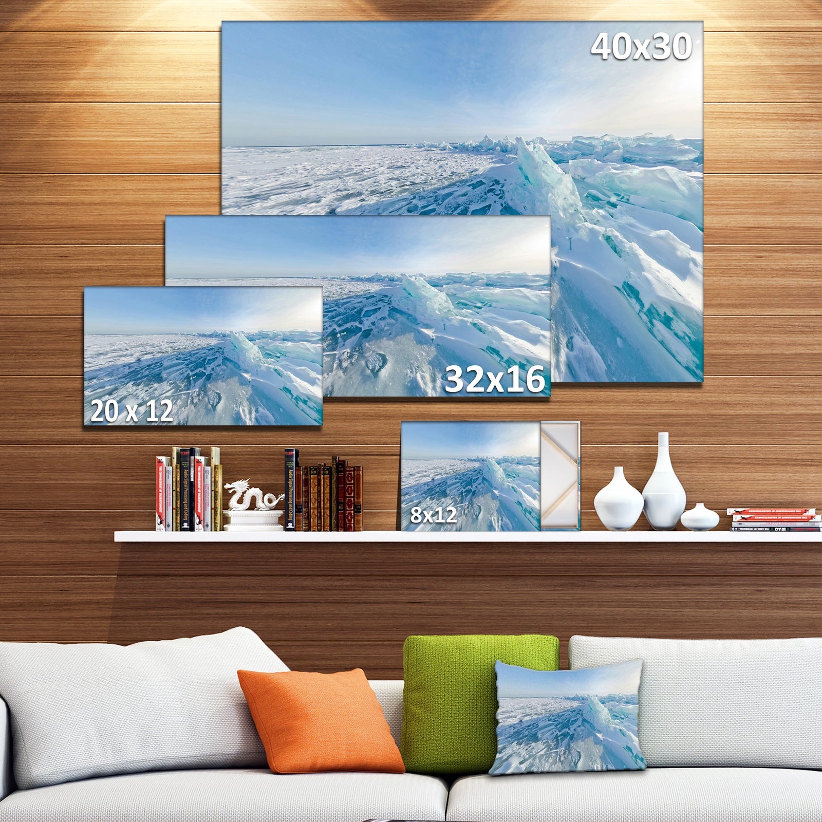 Ice Hummocks in Lake Baikal Siberia - Landscape Artwork Canvas