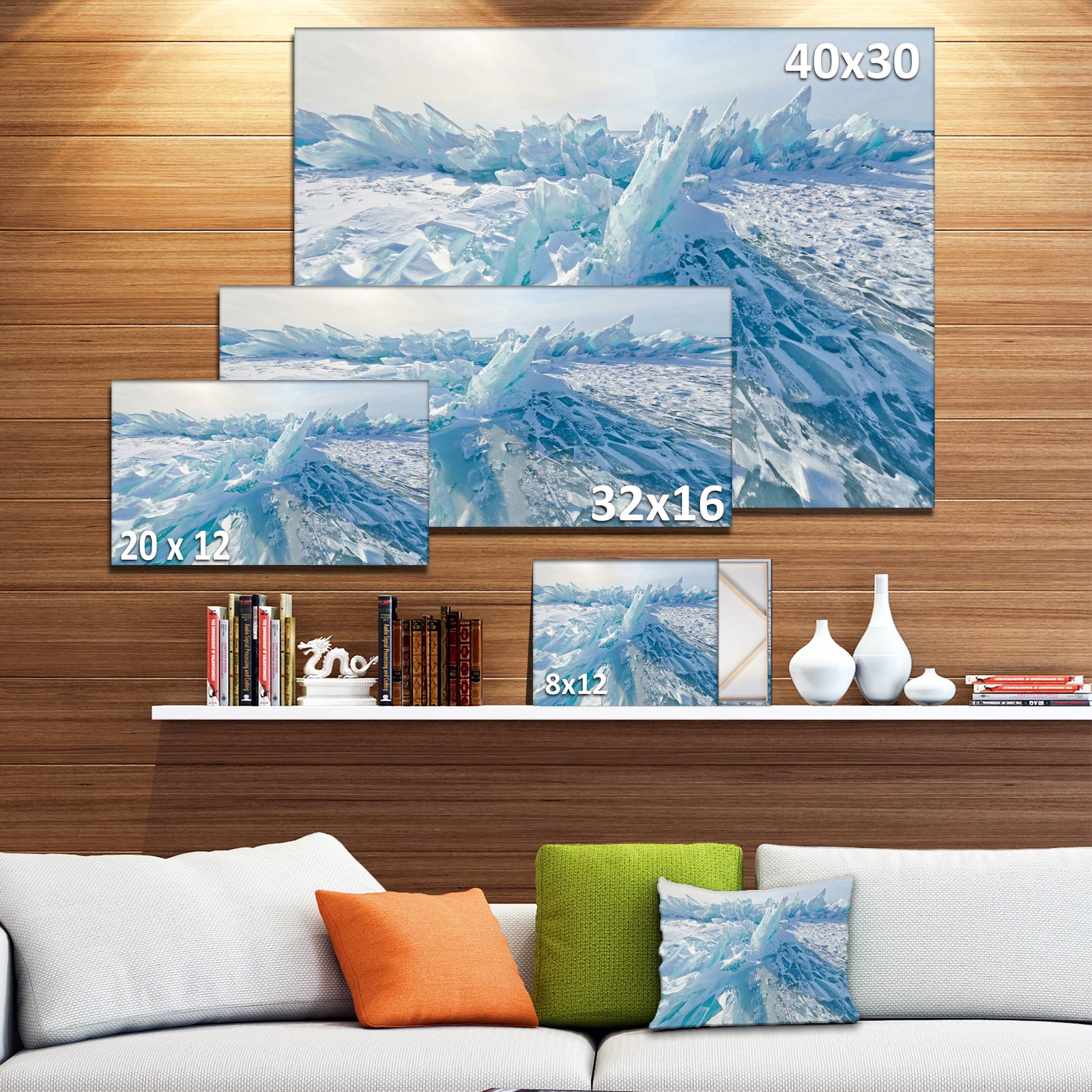 Blue Ice Hummocks in Siberia Lake Baikal - Landscape Artwork Canvas