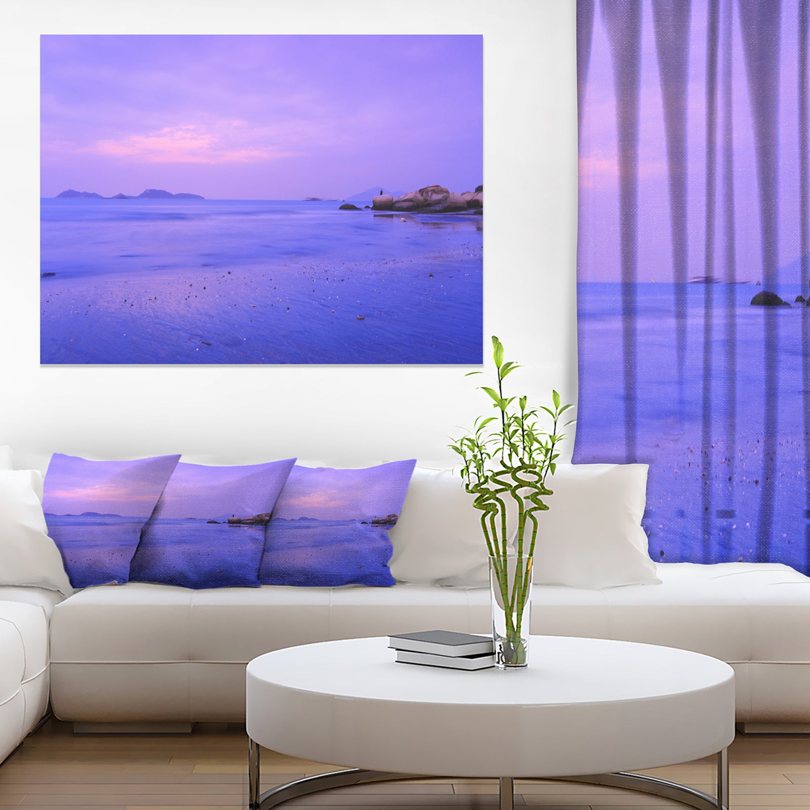 Blue Sunset at Lung Kwu Tan Coastline - Landscape Artwork Canvas