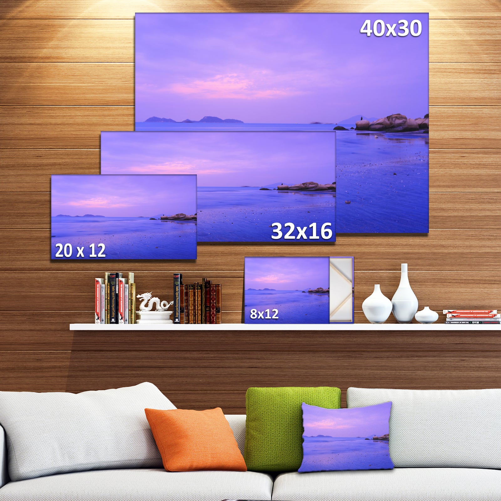 Blue Sunset at Lung Kwu Tan Coastline - Landscape Artwork Canvas