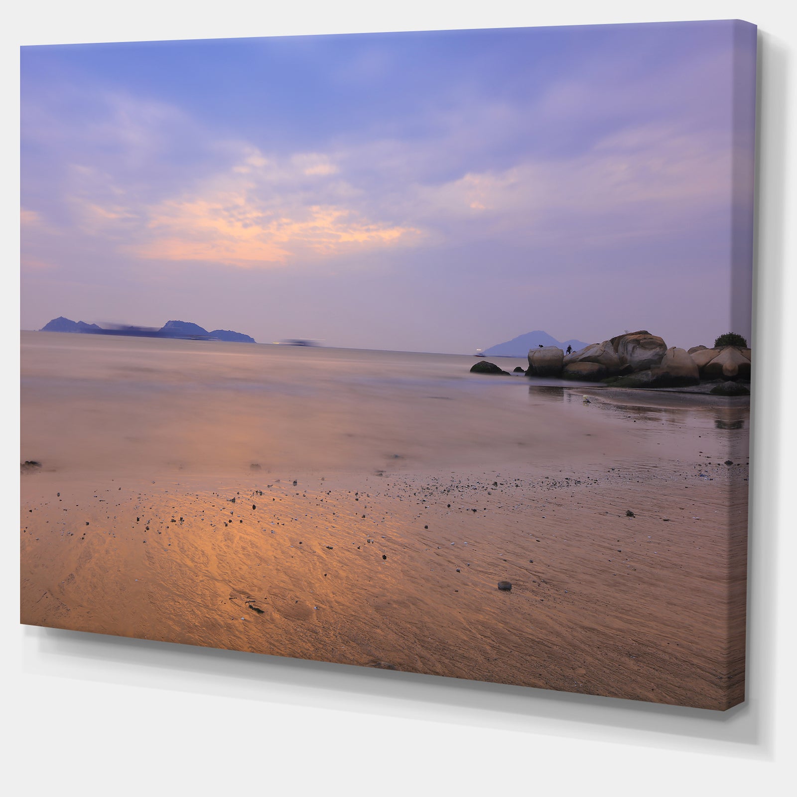 Yellowish Sunset at Lung Kwu Tan Coastline - Landscape Artwork Canvas