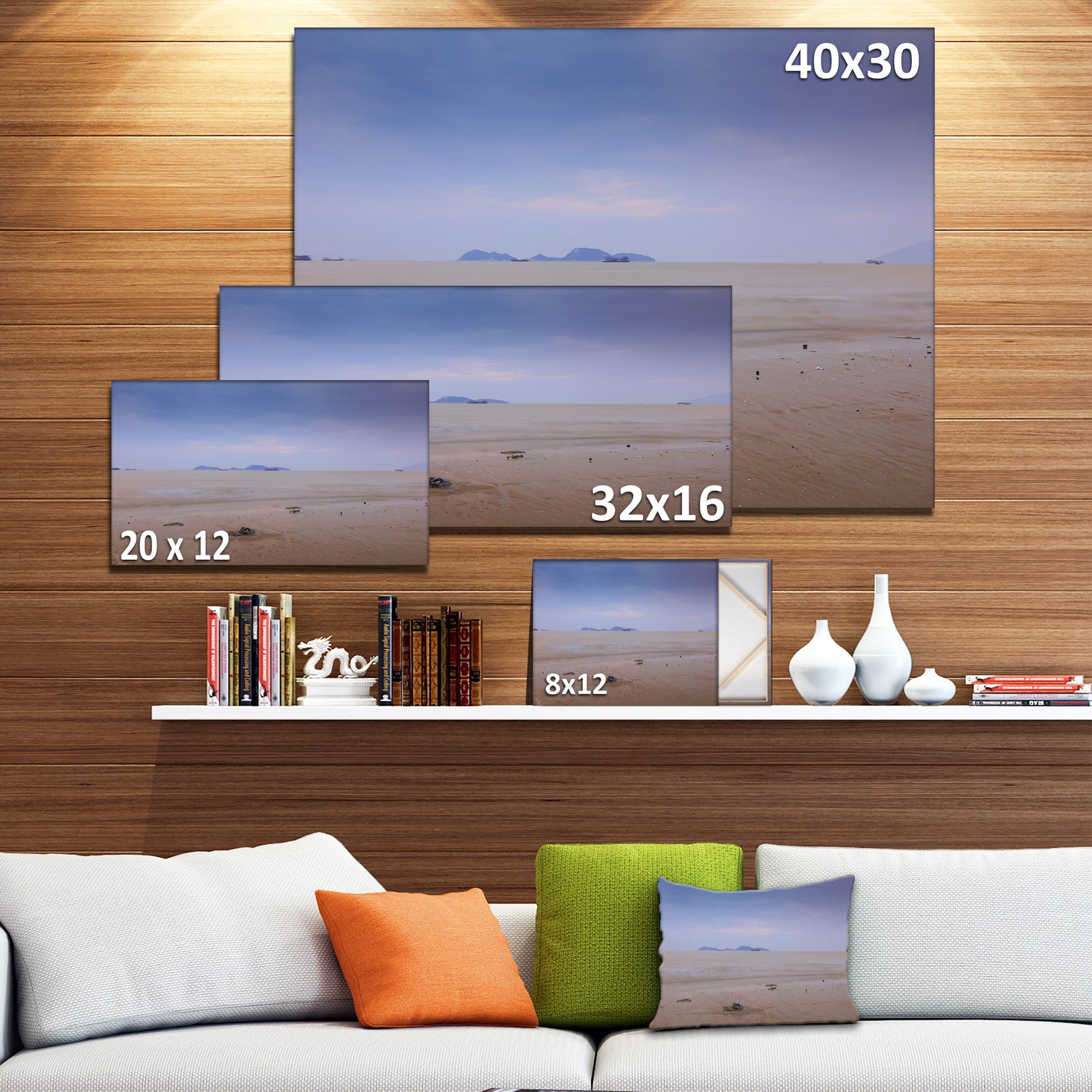 Soft Blue Sunset at Lung Kwu Tan Beach - Landscape Artwork Canvas