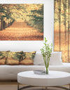 Autumn Forest with Walking Path - Modern Forest Canvas Wall Art