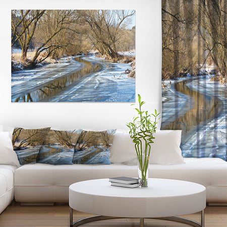 Blue Sunny Day in Winter Landscape - Landscape Artwork Canvas