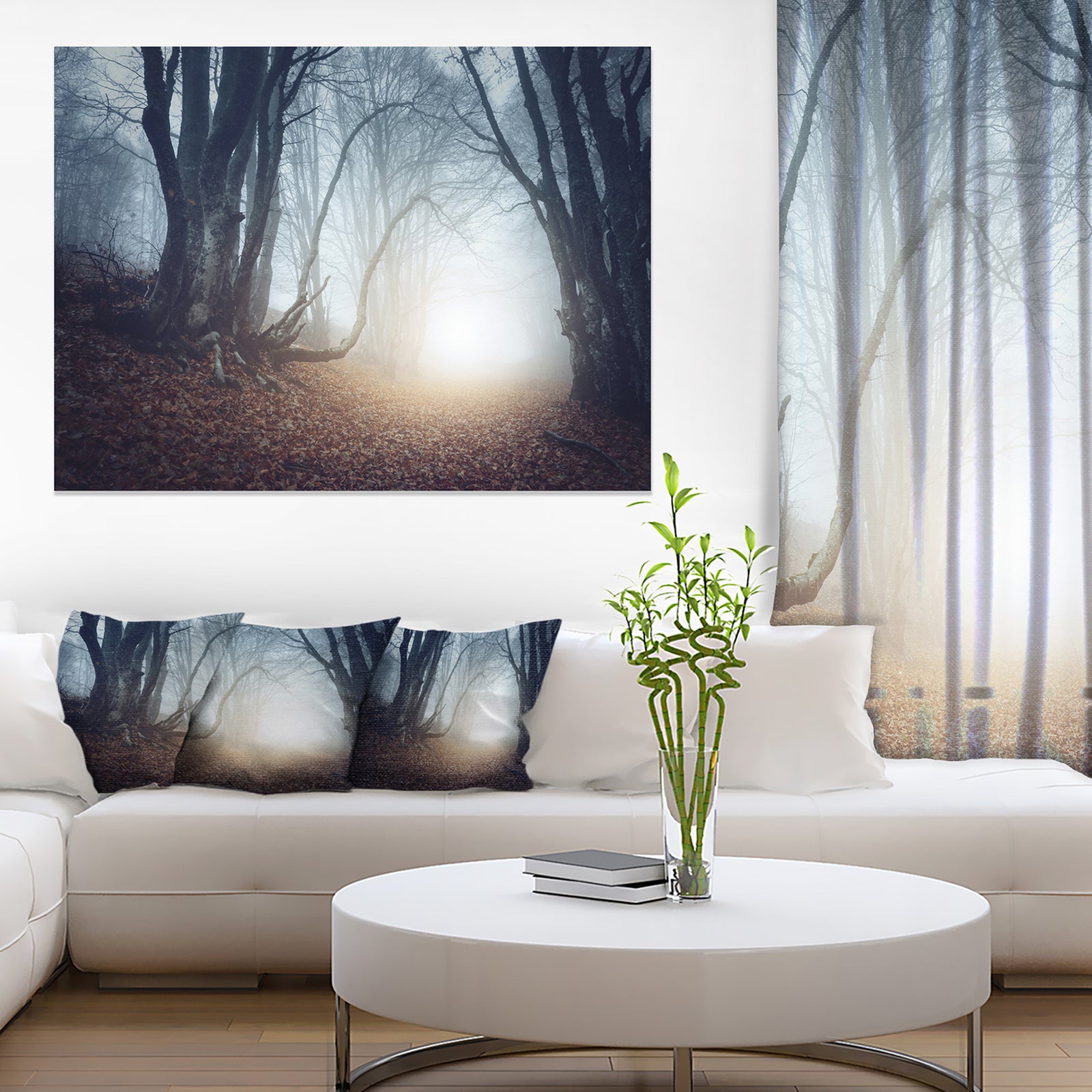 Magical Trees in Mysterious Forest - Modern Forest Canvas Wall Art