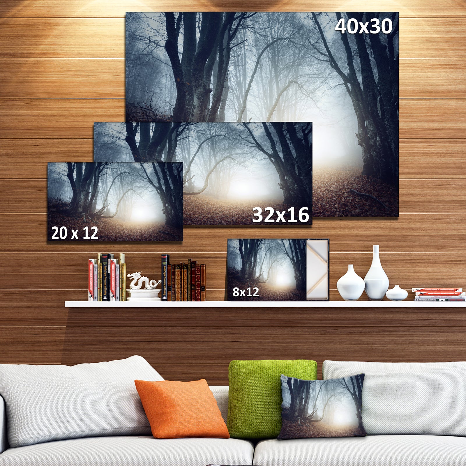 Magical Trees in Mysterious Forest - Modern Forest Canvas Wall Art