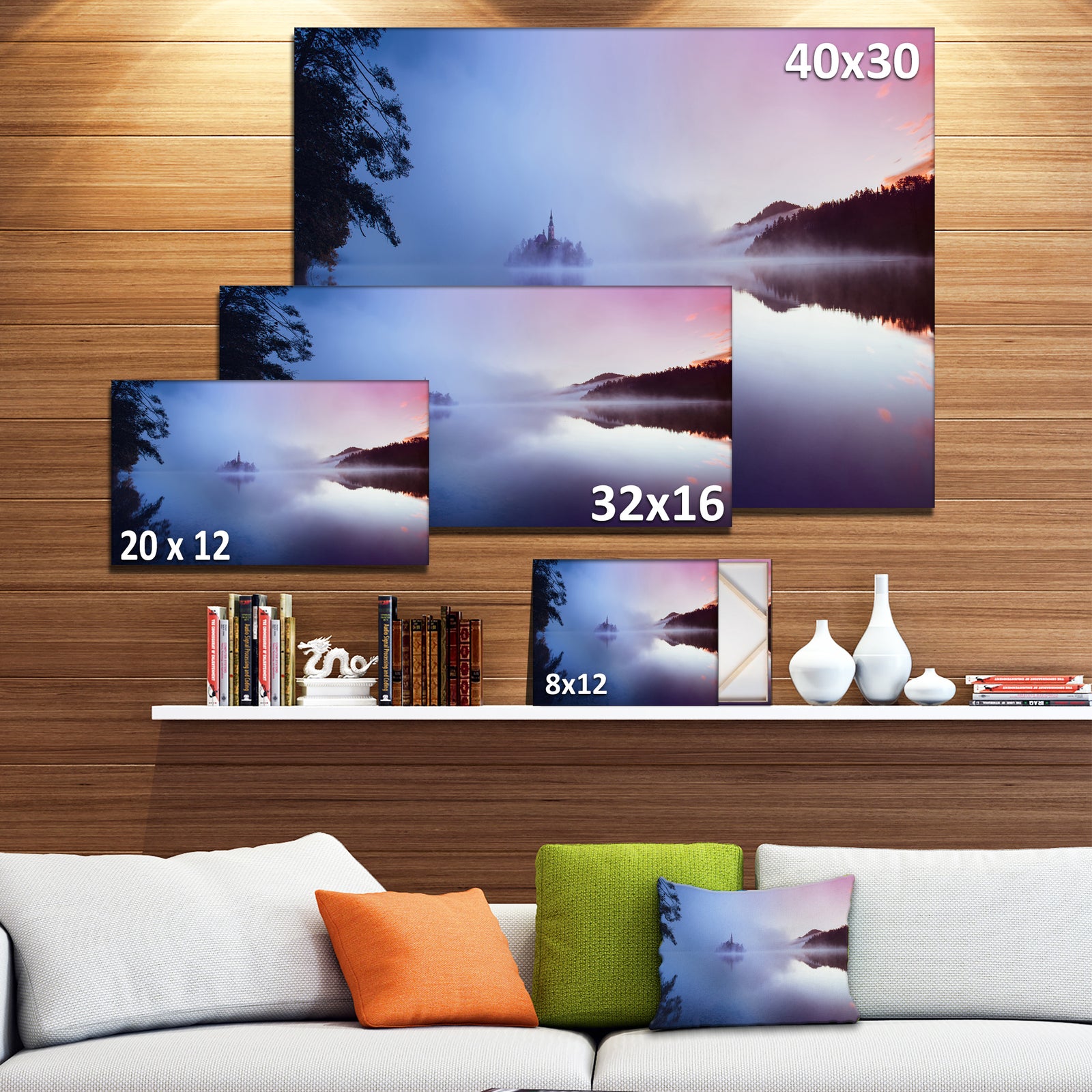 Island with Old Church in Bled City - Landscape Artwork Canvas