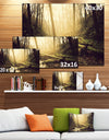 Stream in the Dark Wild Forest - Large Forest Wall Art Canvas