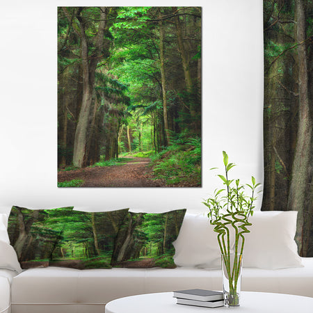 Dreamy Greenery in Dense Forest - Large Forest Wall Art Canvas