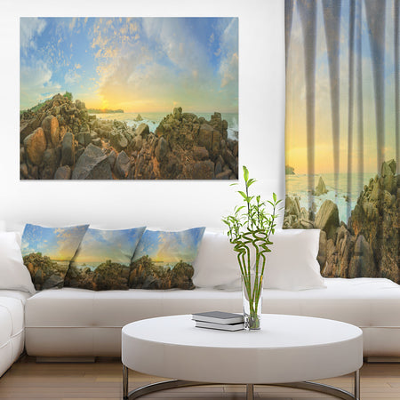 Sri Lanka Romantic Beach Panorama - Large Seascape Art Canvas Print
