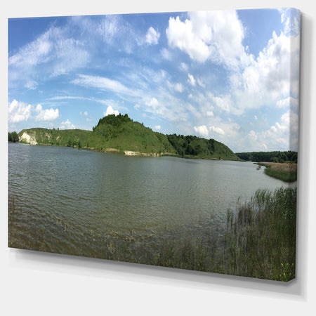 Wide Lake Trees Sky Landscape - Landscape Artwork Canvas